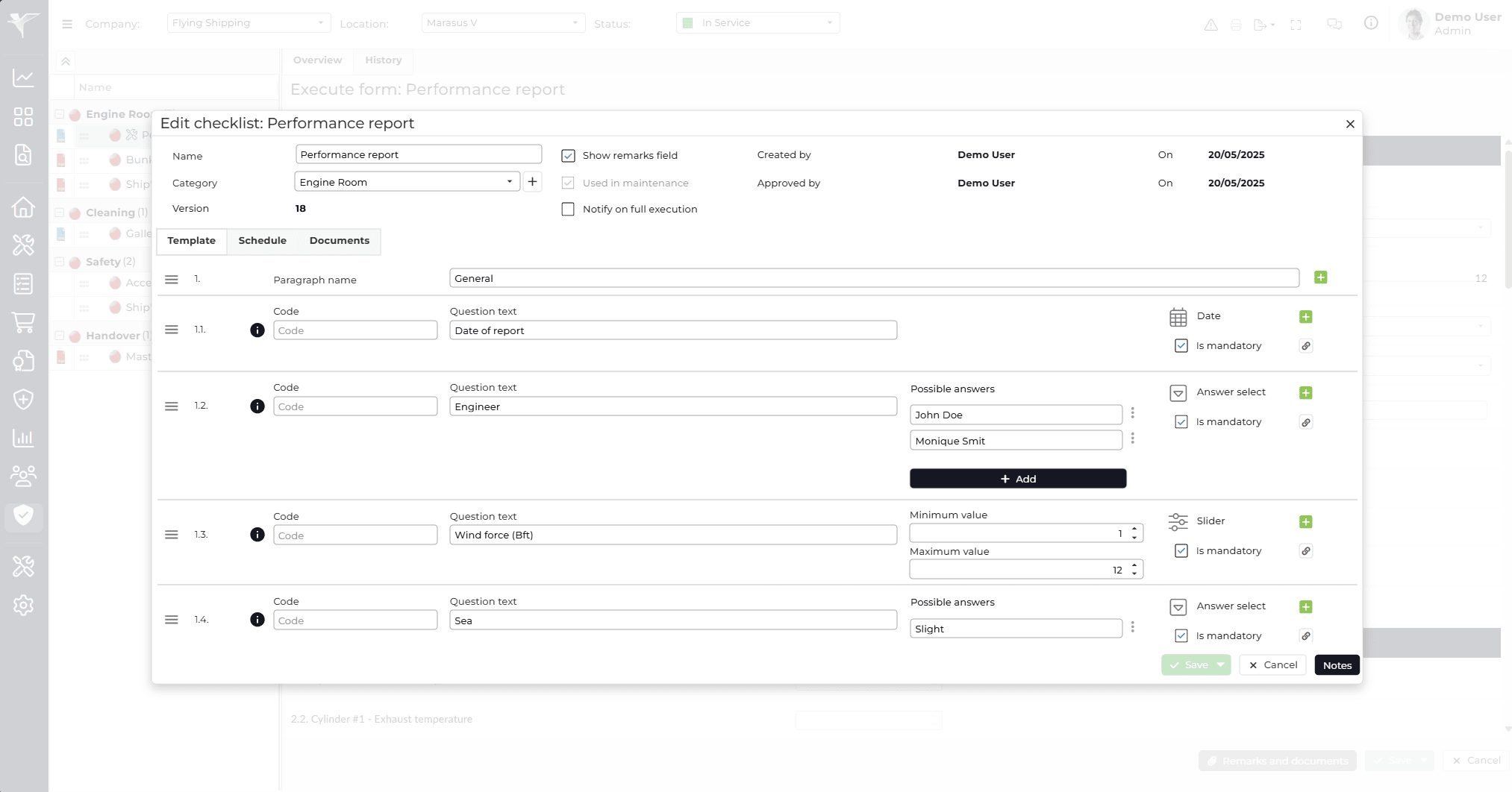 Screenshot of the QHSE module in the Marad platform